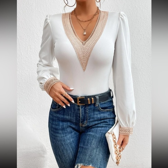Boho Cream Lace Bell Bottom
